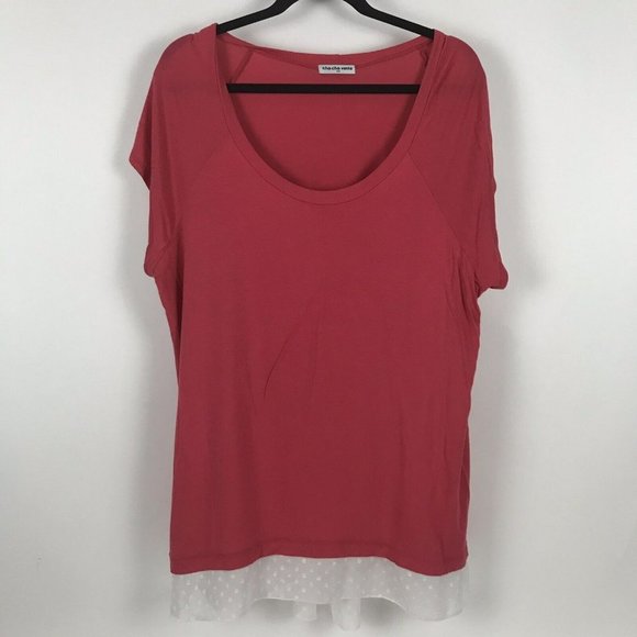 Cha Cha Vente Womens Short Sleeve White Lace Sheer Polka Dot Blouse Size 3XL - Picture 1 of 11